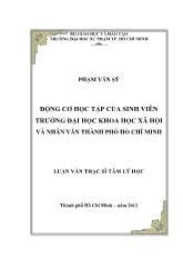 Luận văn Động cơ học tập của sinh viên trường Đại học khoa học xã hội và nhân văn thành phố Hồ Chí Minh