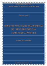 Luận văn Dùng tảo xử lý nước thải kênh Tàu Hũ - Bến nghé trên nền nước ngọt và nước lợ