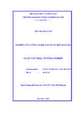 Luận văn Nghiên cứu công nghệ sản xuất bột rau má