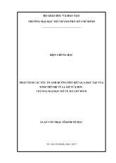 Luận văn Phân tích các yếu tố ảnh hưởng đến kết quả học tập của sinh viên hệ vừa làm vừa học, trường đại học mở TP. Hồ Chí Minh