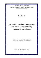 Luận văn Rối nhiễu tâm lý của điều dưỡng viên ở một số bệnh viện tại thành phố Hồ Chí Minh