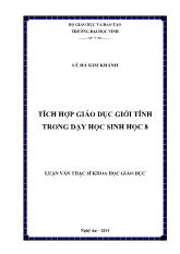 Luận văn Tích hợp giáo dục giới tính trong dạy học Sinh học 8
