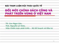 Tham luận Đổi mới chính sách công và phát triển vùng ở Việt Nam