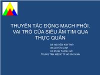 Thuyên tắc động mạch phổi. Vai trò của siêu âm tim qua thực quản