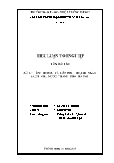 Tiểu luận Xử lý tình huống về cân đối thu,chi ngân sách nhà nước thành phố Hà Nội