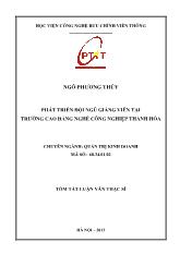 [Tóm tắt] Luận văn Phát triển đội ngũ giảng viên tại trường Cao đẳng nghề công nghiệp Thanh Hóa