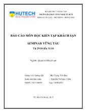 Báo cáo môn học kiến tập khách sạn seminar Vũng Tàu