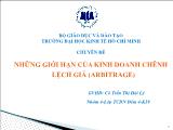 Chuyên đề Những giới hạn của kinh doanh chênh lệch giá (arbitrage)