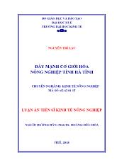 Đẩy mạnh cơ giới hóa nông nghiệp tỉnh Hà Tĩnh