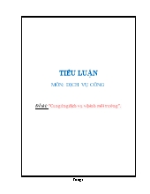 Đề tài Cung ứng dịch vụ vệ sinh môi trường