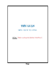 Đề tài Dịch vụ công trên địa bàn Vĩnh Phúc