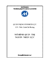 Đề tài Mô hình quản trị nguồn nhân lực