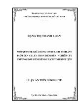 Đề tài Mối quan hệ giữa động cơ du lịch, hình ảnh điểm đến và lựa chọn điểm đến - Nghiên cứu trường hợp điểm đến du lịch tỉnh Bình Định