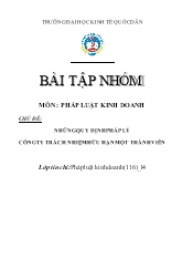 Đề tài Những quy định pháp lý công ty trách nhiệm hữu hạn một thành viên