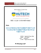 Đề tài So sánh doanh nghiệp Việt Nam và doanh nghiệp nhật bản tại Việt Nam