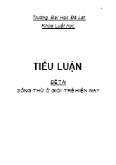 Đề tài Sống thử ở giới trẻ hiện nay