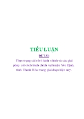 Đề tài Thực trạng cải cách hành chính và các giải pháp cải cách hành chính tại huyện Yên định, tỉnh Thanh Hóa trong giai đoạn hiện nay