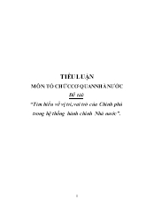 Đề tài Tìm hiểu về vị trí, vai trò của Chính phủ trong hệ thống hành chính Nhà nước