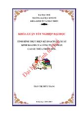 Đề tài Tình hình thực hiện kế hoạch sản xuất kinh doanh của công ty cổ phần cao su Thừa Thiên Huế