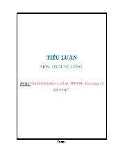 Đề tài Xã hội hóa dịch vụ y tế tại TP Hồ Chí Minh - Thực trạng và giải pháp