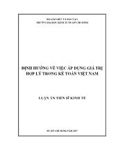 Định hướng về việc áp dụng giá trị hợp lý trong kế toán Việt Nam