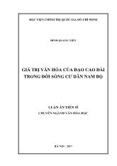 Giá trị văn hóa của đạo cao đài trong đời sống cư dân Nam Bộ
