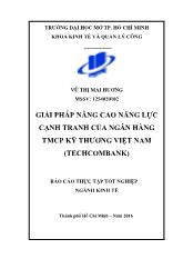 Giải pháp nâng cao năng lực cạnh tranh của ngân hàng TMCP kỹ thương Việt Nam (techcombank)