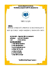 Hành vi tổ chức - Mối quan hệ giữa phong cách lãnh đạo và kết quả thực hiện nhiệm vụ trong tổ chức