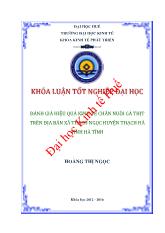 Khóa luận Đánh giá hiệu quả kinh tế chăn nuôi gà thịt trên địa bàn xã Thạch Ngọc huyện Thạch Hà tỉnh Hà Tĩnh