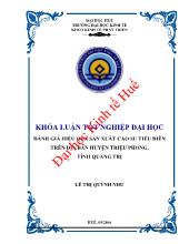 Khóa luận Đánh giá hiệu quả sản xuất cao su tiểu điền trên địa bàn huyện Triệu Phong, tỉnh Quảng Trị