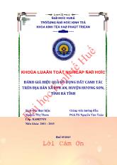 Khóa luận Đánh giá hiệu quả sử dụng đất canh tác trên địa bàn xã Sơn An, huyện Hương Sơn, tỉnh Hà Tĩnh