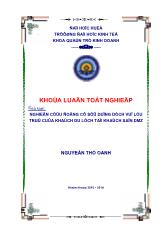 Khóa luận Nghiên cứu động cơ sử dụng dịch vụ lưu trú của khách du lịch tại khách sạn DMZ