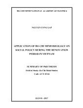 Luận án Application of ho chi minh ideology on social policy during the renovation period in vietnam