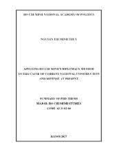 Luận án Applying ho chi minh’s diplomacy method to the cause of current national construction and defense at present