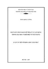 Luận án Bài toán chẩn đoán kĩ thuật và vận dụng trong dạy học nghề điện tử dân dụng