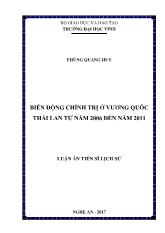 Luận án Biến động chính trị ở vương quốc thái lan từ năm 2006 đến năm 2011