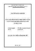 Luận án Các giải pháp phát triển bền vững vận tải hành khách bằng ô tô ở Việt Nam