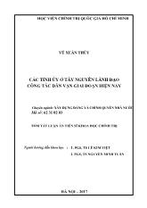 Luận án Các tỉnh ủy ở Tây Nguyên lãnh đạo công tác dân vận giai đoạn hiện nay