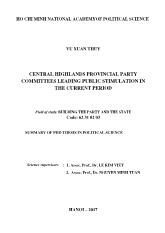 Luận án Central highlands provincial party committees leading public stimulation in the current period