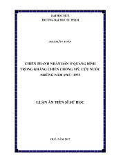Luận án Chiến tranh nhân dân ở Quảng Bình trong kháng chiến chống Mỹ, cứu nước những năm 1965 - 1973
