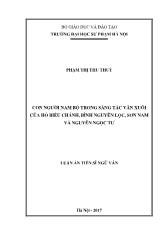 Luận án Con người nam bộ trong sáng tác văn xuôi của Hồ Biểu Chánh, Bình Nguyên Lộc, Sơn nam và Nguyễn Ngọc Tư