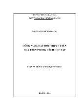 Luận án Công nghệ dạy học trực tuyến dựa trên phong cách học tập