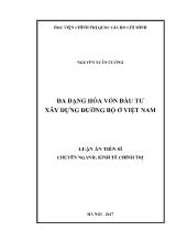 Luận án Đa dạng hóa vốn đầu tư xây dựng đường bộ ở Việt Nam