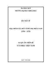Luận án Đặc điểm tùy bút ở đô thị miền nam (1954 – 1975)