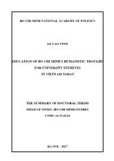 Luận án Education of ho chi minh’s humanistic thought for university students in Vietnam today