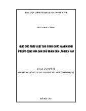 Luận án Giáo dục pháp luật cho công chức hành chính ở nước cộng hòa dân chủ nhân dân lào hiện nay