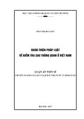 Luận án Hoàn thiện pháp luật về kiểm tra sau thông quan ở Việt Nam