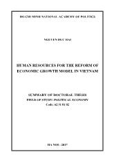 Luận án Human resources for the reform of economic growth model in Vietnam