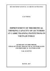 Luận án Improvement of theoretical thinking capacity of lecturers at cadre training institutions in vietnam today