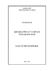 Luận án Khu hệ lưỡng cư và bò sát vùng Quảng Ngãi
